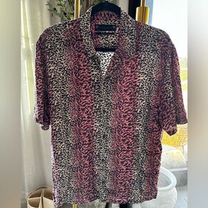 All Saints Men's Leopard Print Shirt